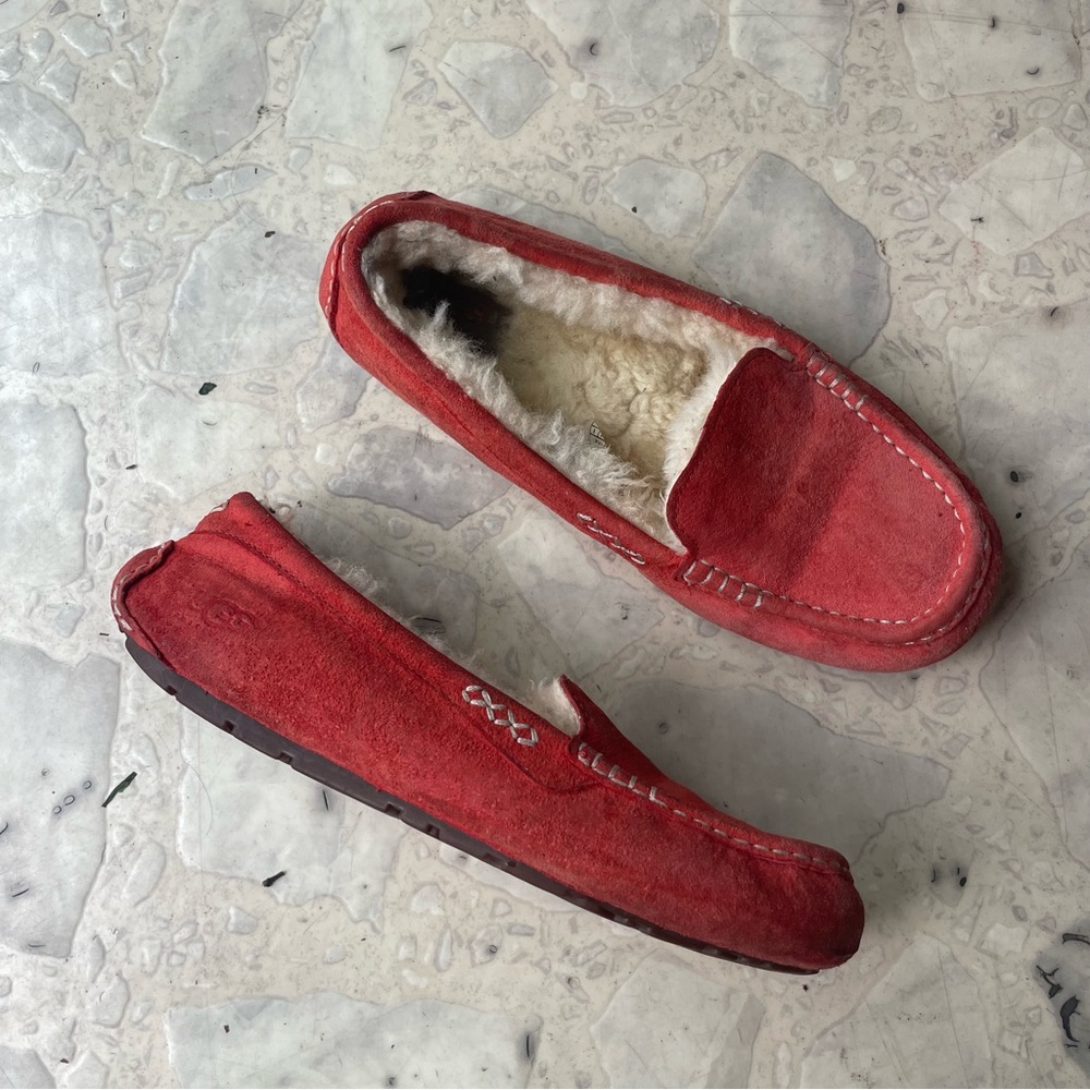 Ugg Womens Ansley Loafers Slip On Moccasins Slippers Suede Pink